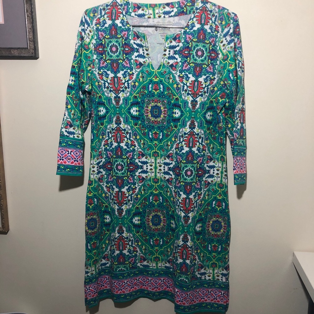 Coolibar Oceanside Tunic Dress UPF 50+ Medium M Sun Protection Colorful